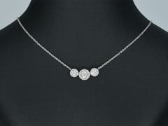 18K White Gold Necklace with 0.75ct Brilliant Cut Diamonds, New