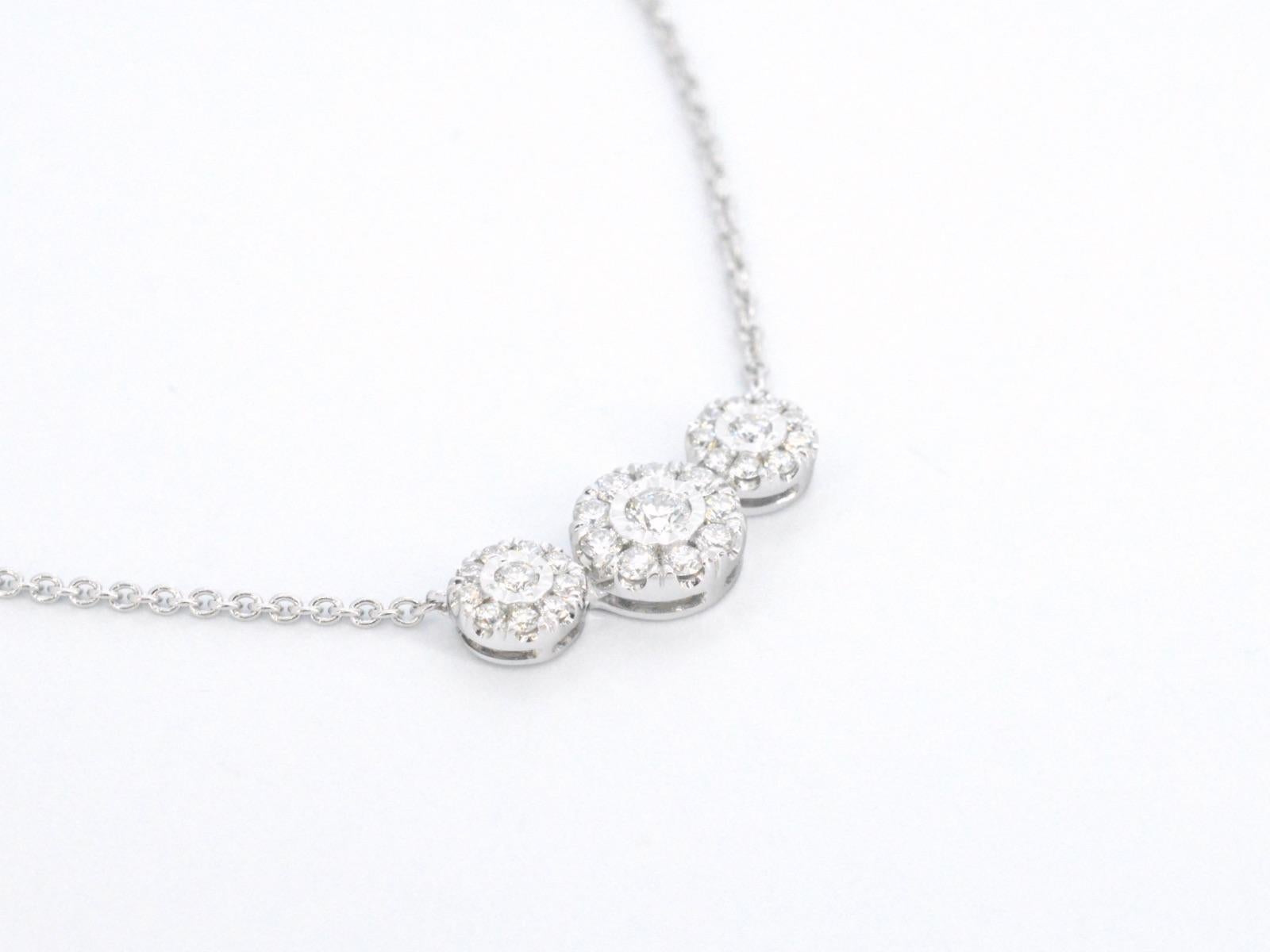 White Gold Necklace with Brilliant Cut Diamonds For Sale 1