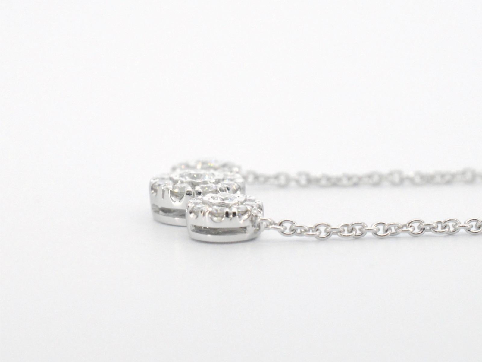 White Gold Necklace with Brilliant Cut Diamonds For Sale 2