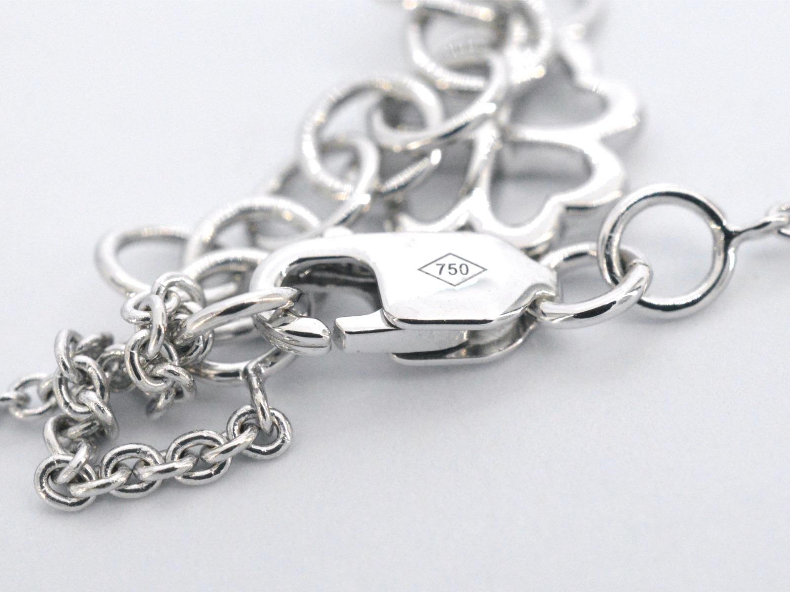 Collana in oro bianco con diamanti taglio brillante in vendita 2