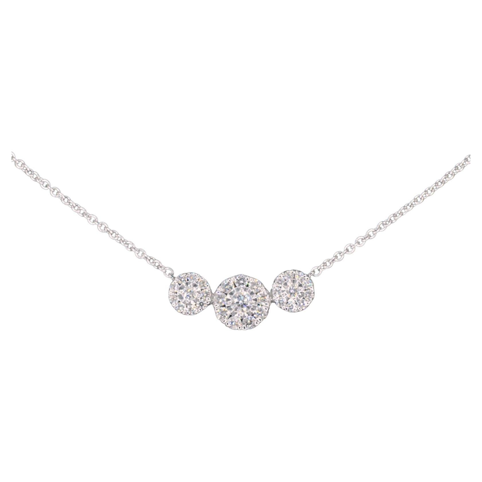 White Gold Necklace with Brilliant Cut Diamonds For Sale