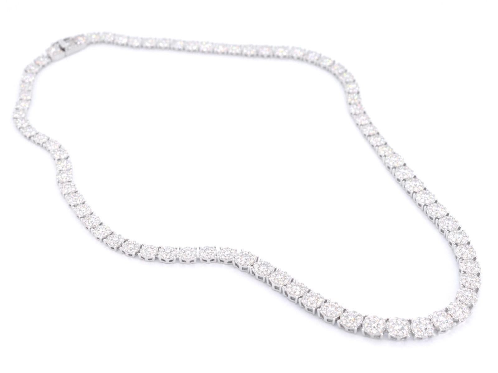 Halskette aus Weißgold mit Diamanten 10,00 Karat Damen im Angebot