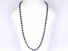 White Gold Necklace with Diamonds and Sapphire