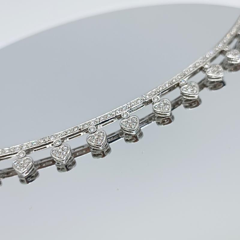 Brilliant Cut White Gold Necklace with Diamonds For Sale