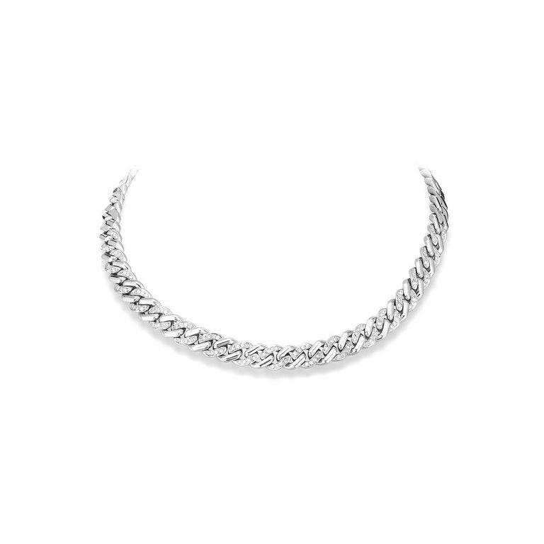 Contemporary White Gold Necklace with Diamonds For Sale