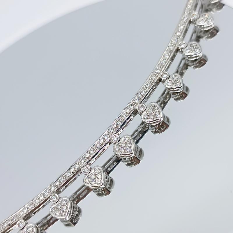 Women's or Men's White Gold Necklace with Diamonds For Sale