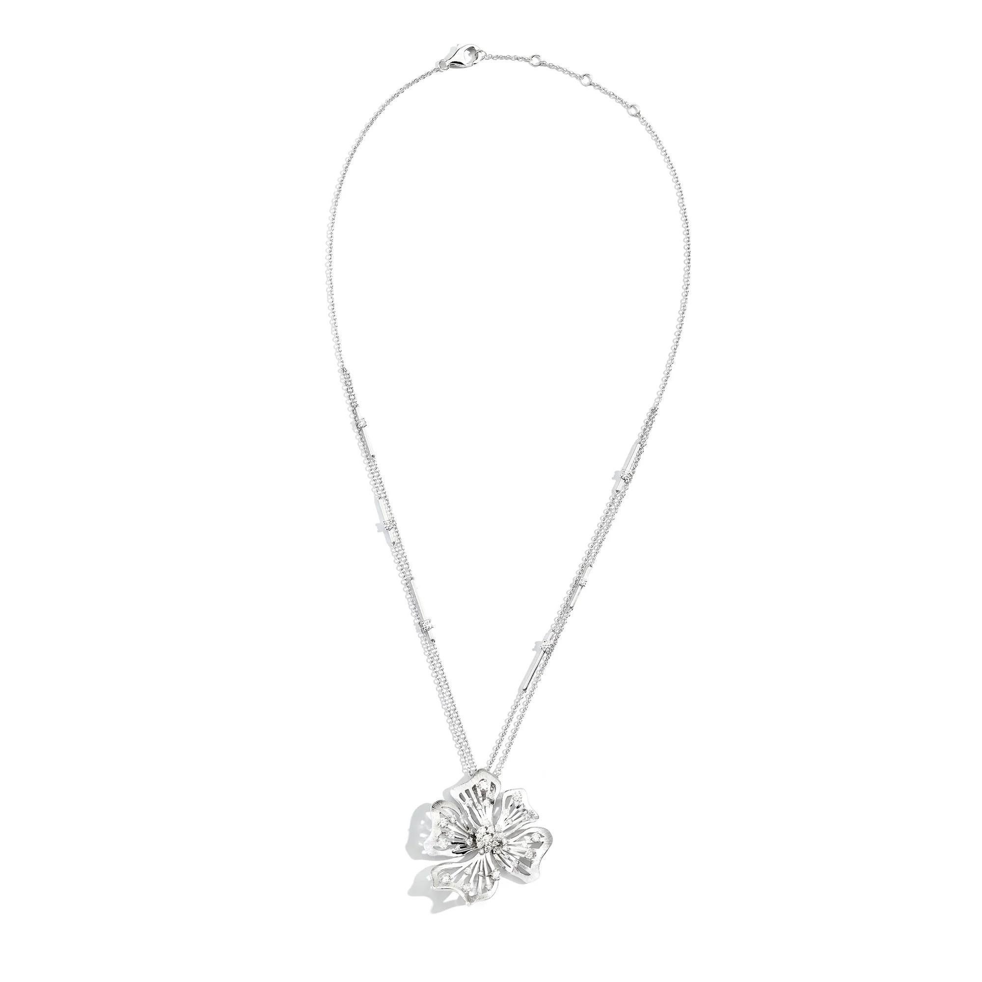 Modern White Gold Necklace with White Diamonds For Sale