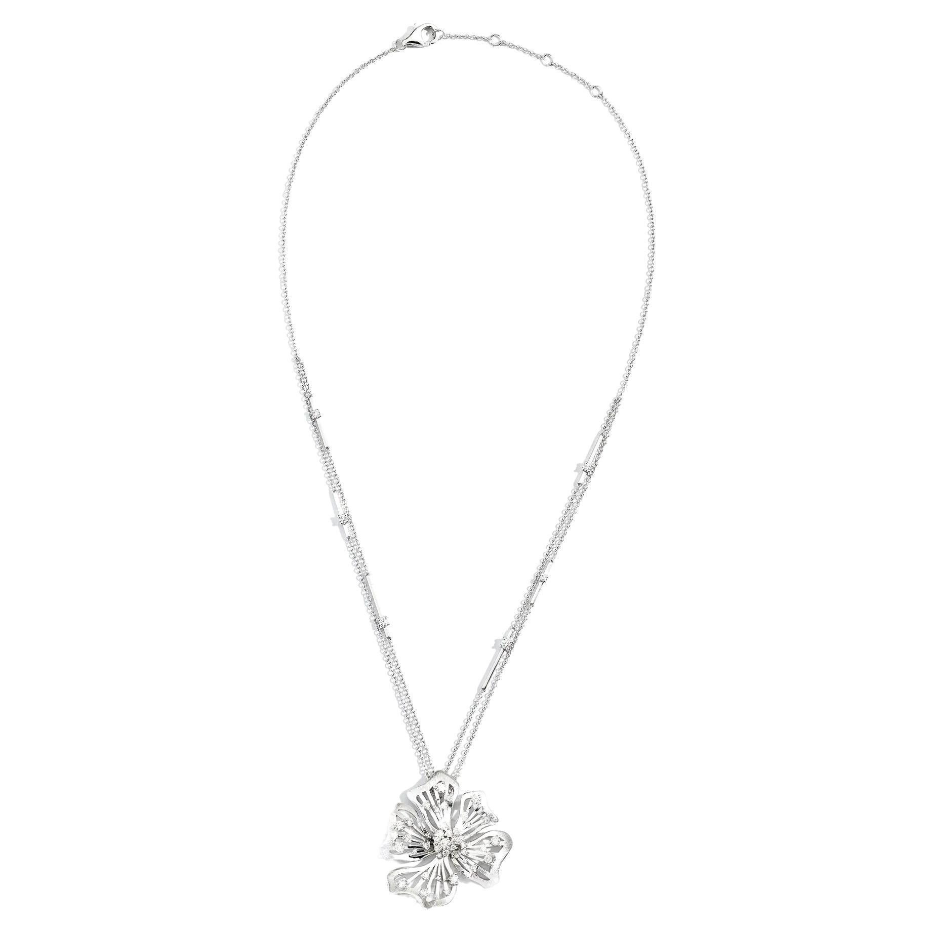 White Gold Necklace with White Diamonds For Sale