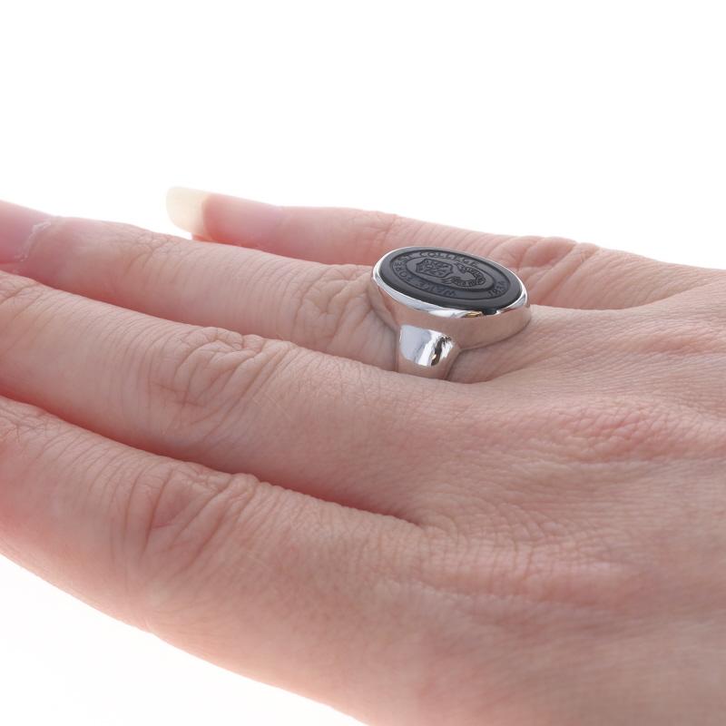 Women's White Gold Onyx Vintage Wake Forest University Class Ring 10k WakeForest College For Sale