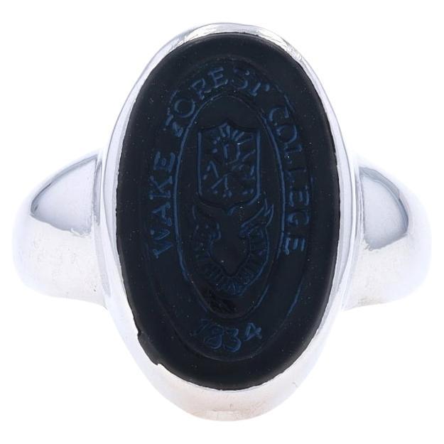 White Gold Onyx Vintage Wake Forest University Class Ring 10k WakeForest College For Sale