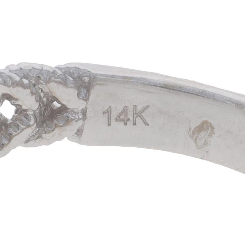 White Gold Opal Diamond Ring - 14k Oval Cabochon 1.08ctw Rope For Sale 1