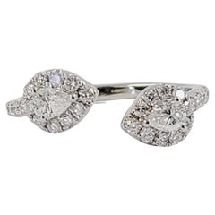 White Gold Open Pear Cut Diamond Ring