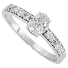 White Gold Oval Cut Diamond Engagement Ring 0.54ct I/SI