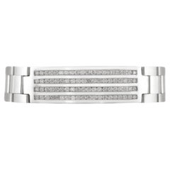 White Gold Oyster Links Watch Band Bracelet with Diamonds