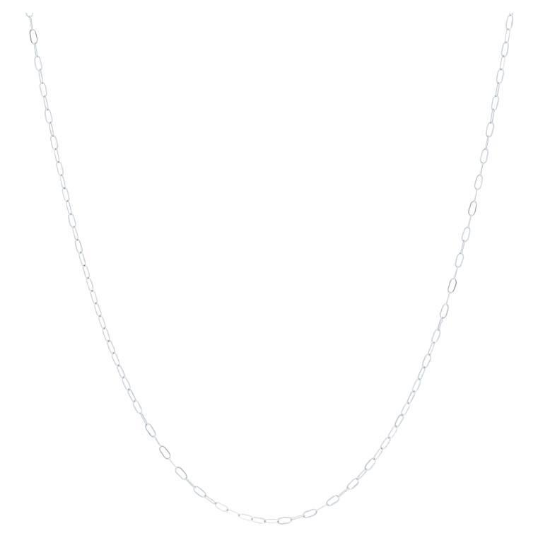Collier en or blanc avec chaîne en forme de trombone 17 3/4" 14k