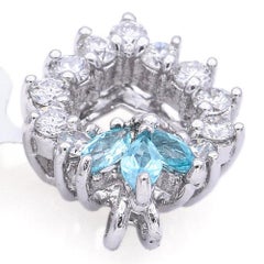 White Gold Paraiba Tourmaline & Diamond Open Heart Pendant