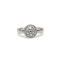 White Gold Pavé Diamond Ball Ring — Pavé Dome Cluster, Modern Classic