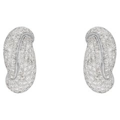 White Gold Pave Diamond Earrings 4.40 Carat TDW
