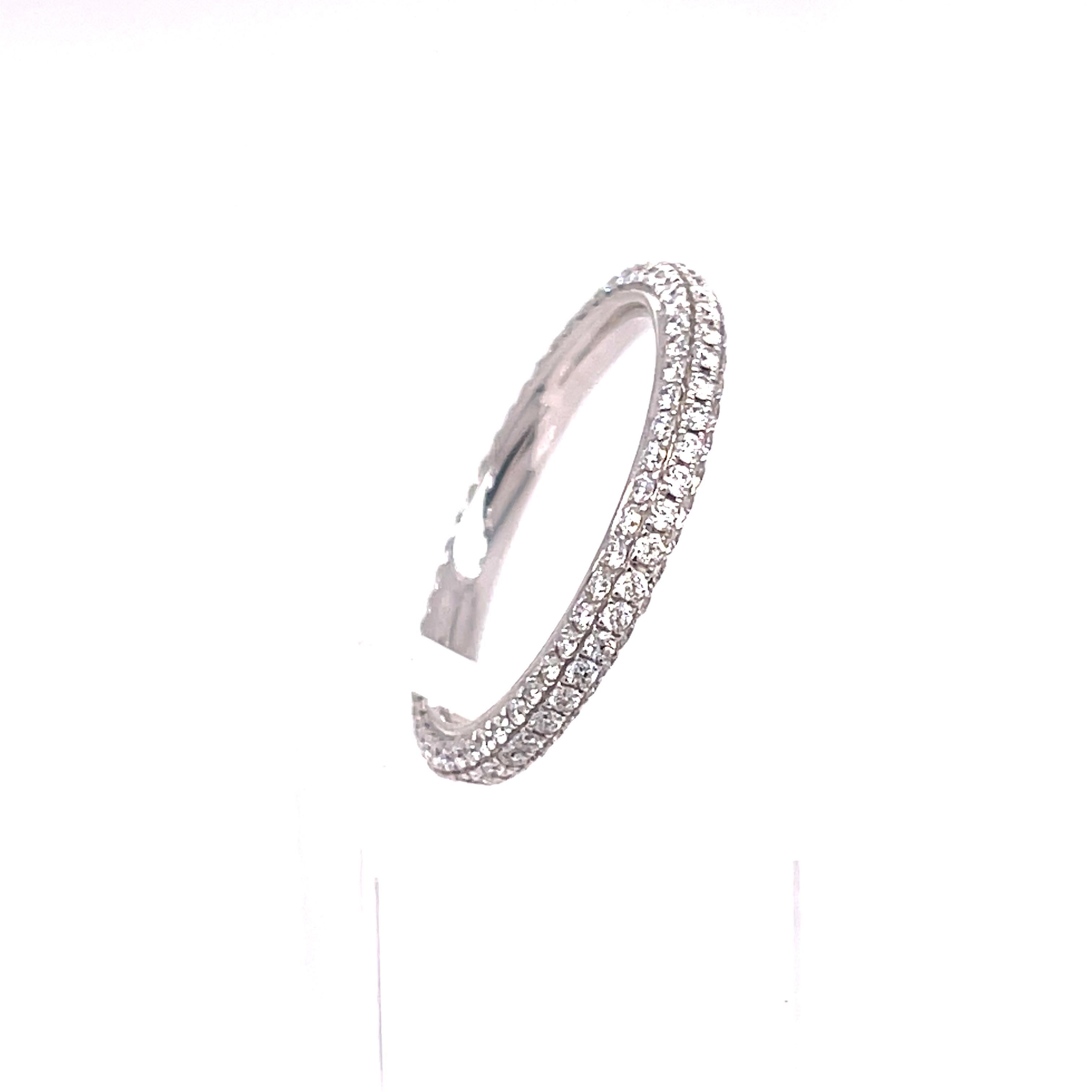 Modern White Gold Pave Diamond Eternity Band For Sale