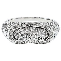 White Gold Pave Diamond Thin Dome Ring