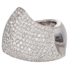 White Gold Pavé Sail Band Ring with Diamonds