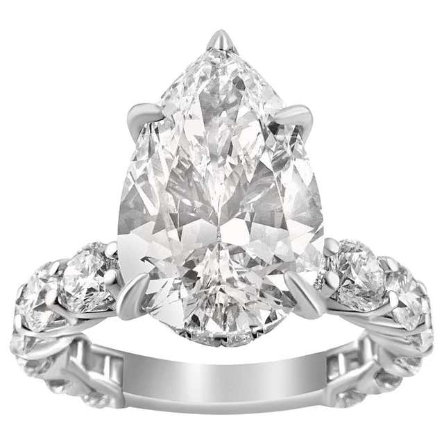 Diamond Solitaire with Sapphire Side Stones at 1stDibs