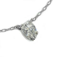 White Gold Pear-Shaped Diamond Solitaire Pendant Necklace, 0.34ct