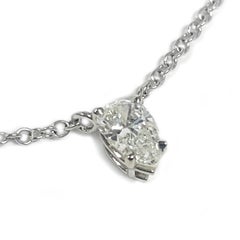 White Gold Pear-Shaped Diamond Solitaire Pendant Necklace, 0.38ct