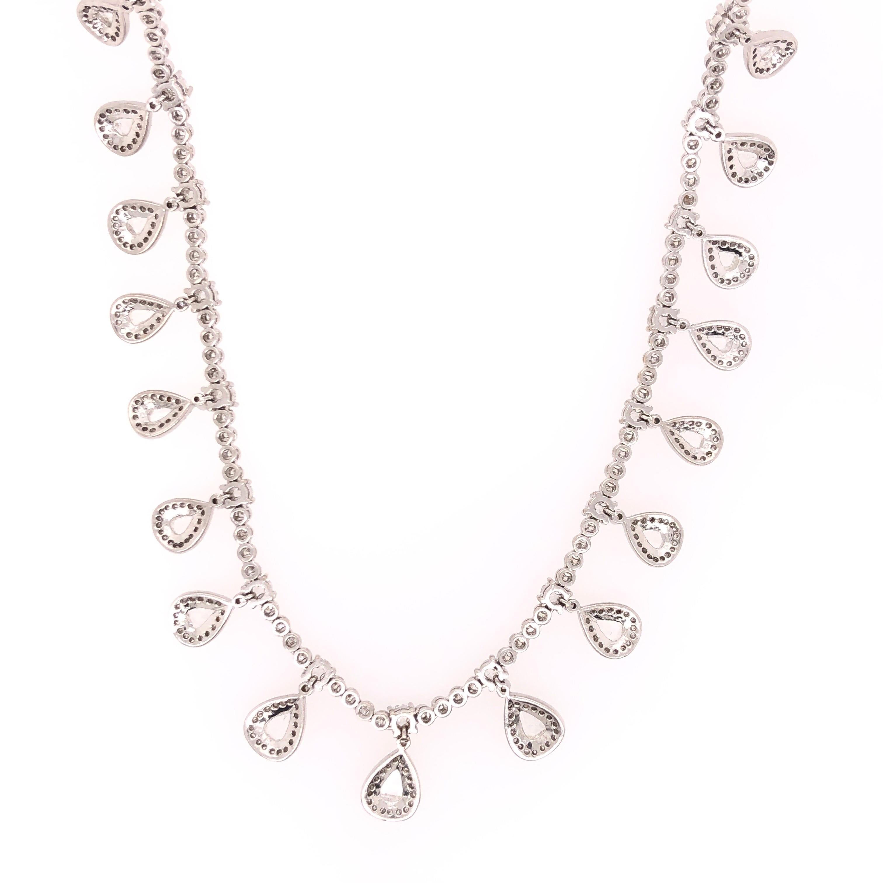 Modern White Gold Diamond Necklace