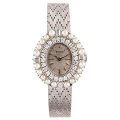 Rolex White Gold Pearl and Diamond with Integral Bracelet
