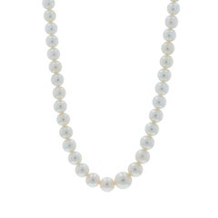 Collana graduata di perle in oro bianco da 18" - 14k