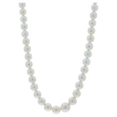 Collana graduata di perle in oro bianco da 18" - 14k