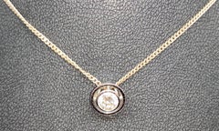 White Gold Pendant, Enhancer, Set with 1.1 Carat Diamond Solitaire