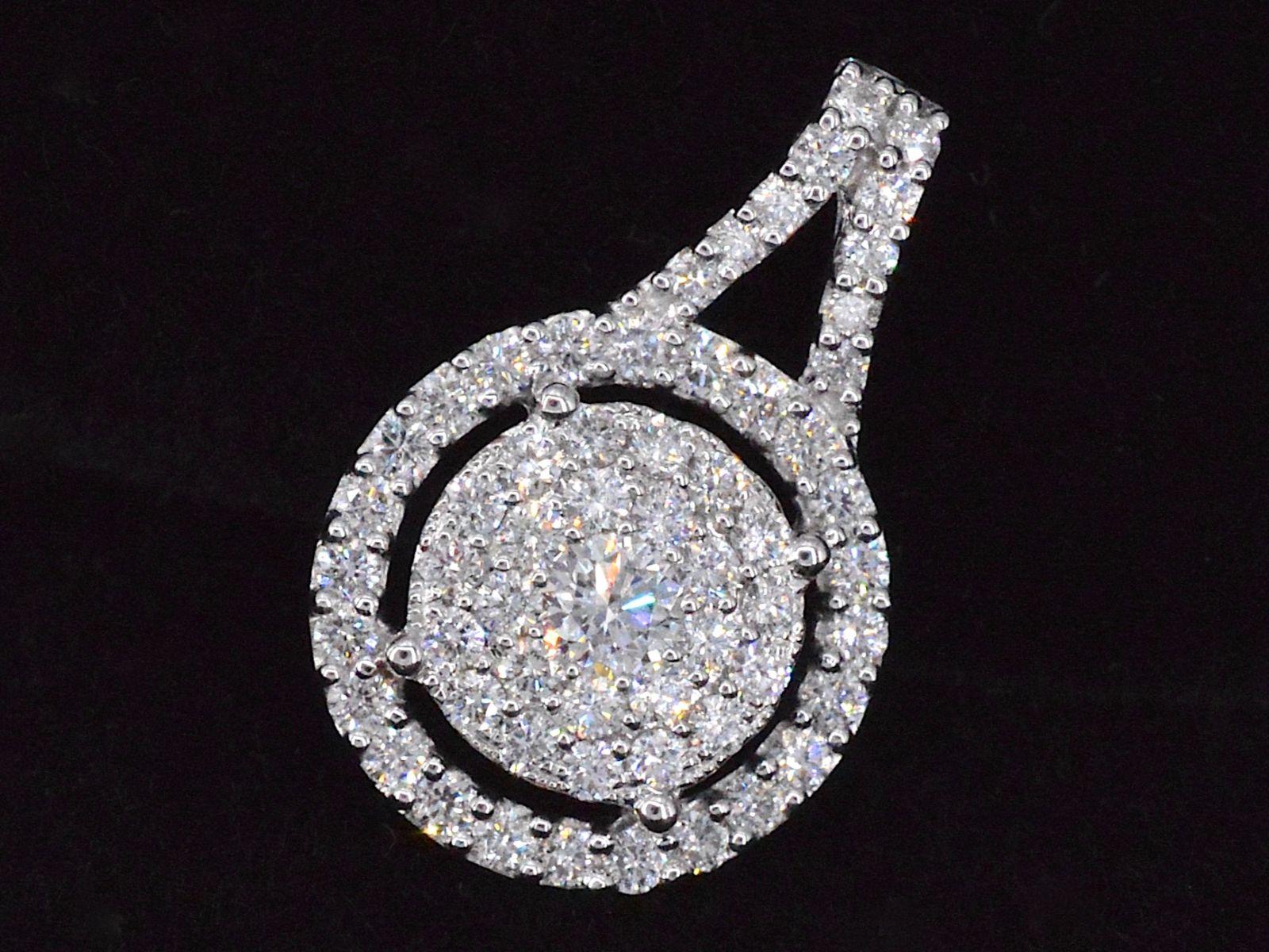 White Gold Pendant Studded with Diamonds For Sale 1