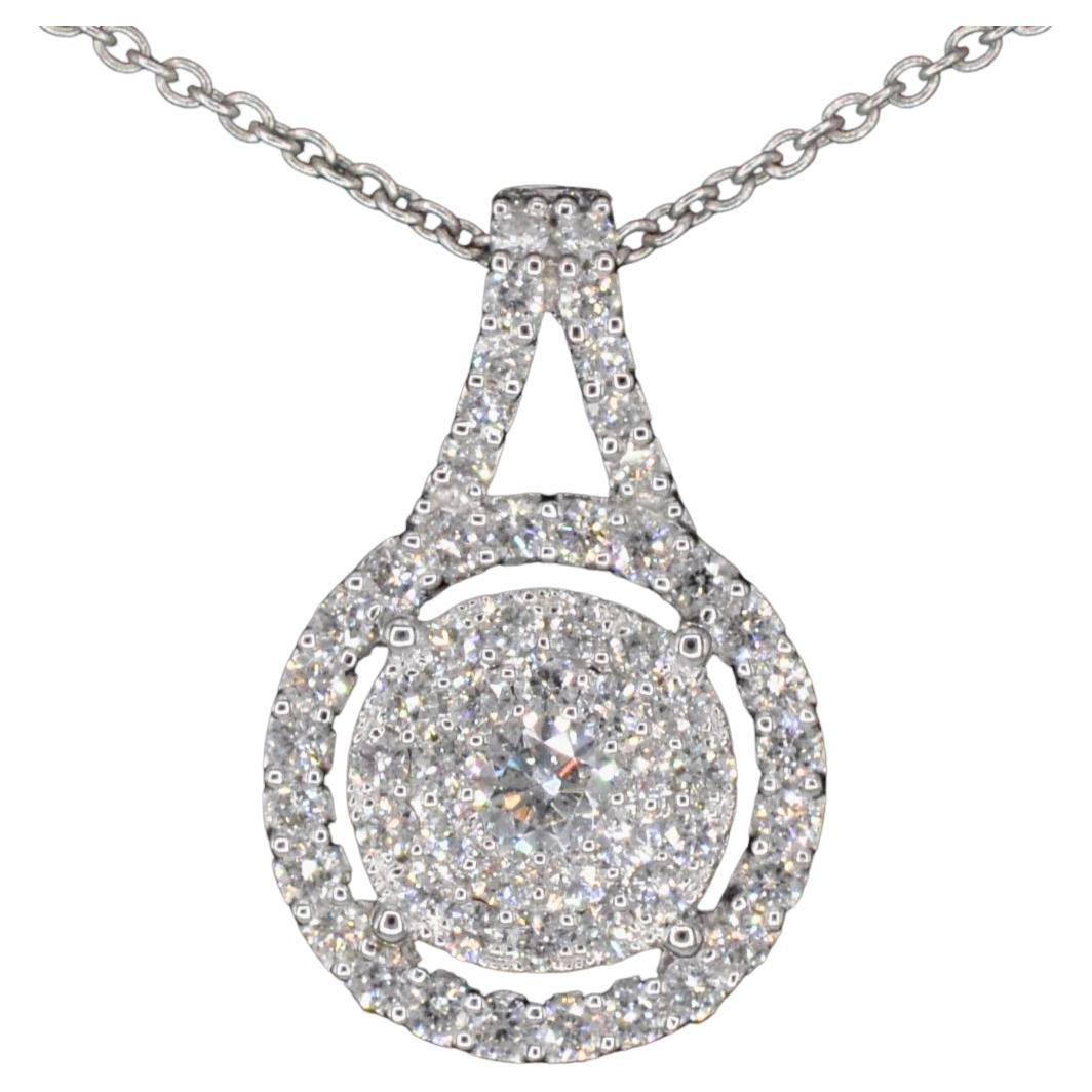 White Gold Pendant Studded with Diamonds