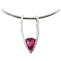 White Gold Pendant with 8.67 Carat Pink Spinel and 0.56 Carat Accent Diamonds