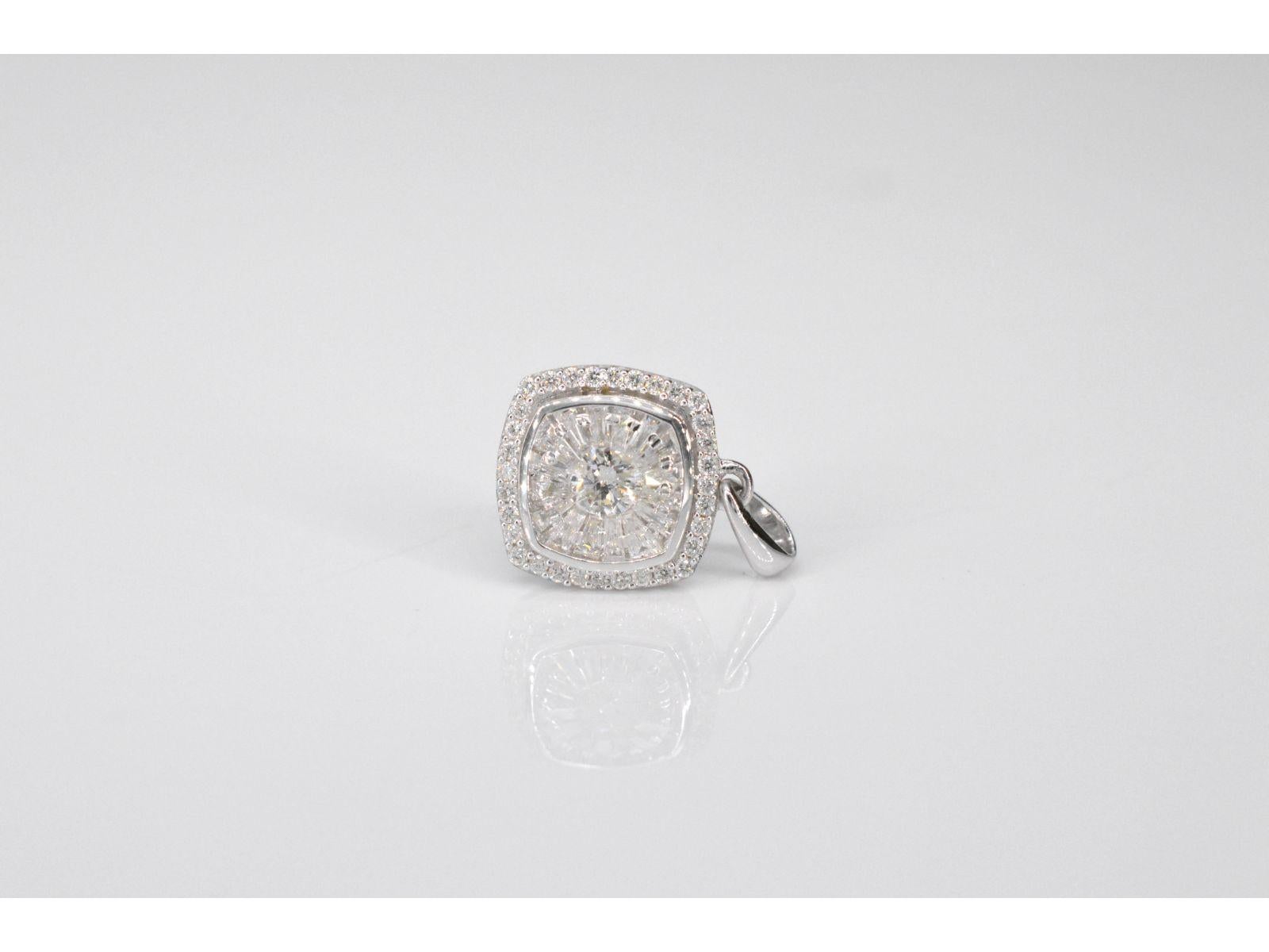 Pendentif en or blanc avec diamants Neuf - En vente à AMSTELVEEN, NH