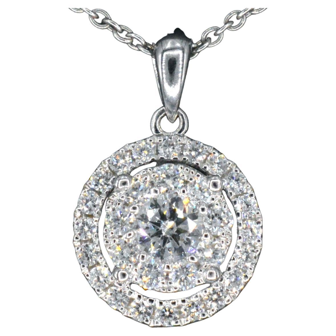 White gold pendant with diamonds For Sale