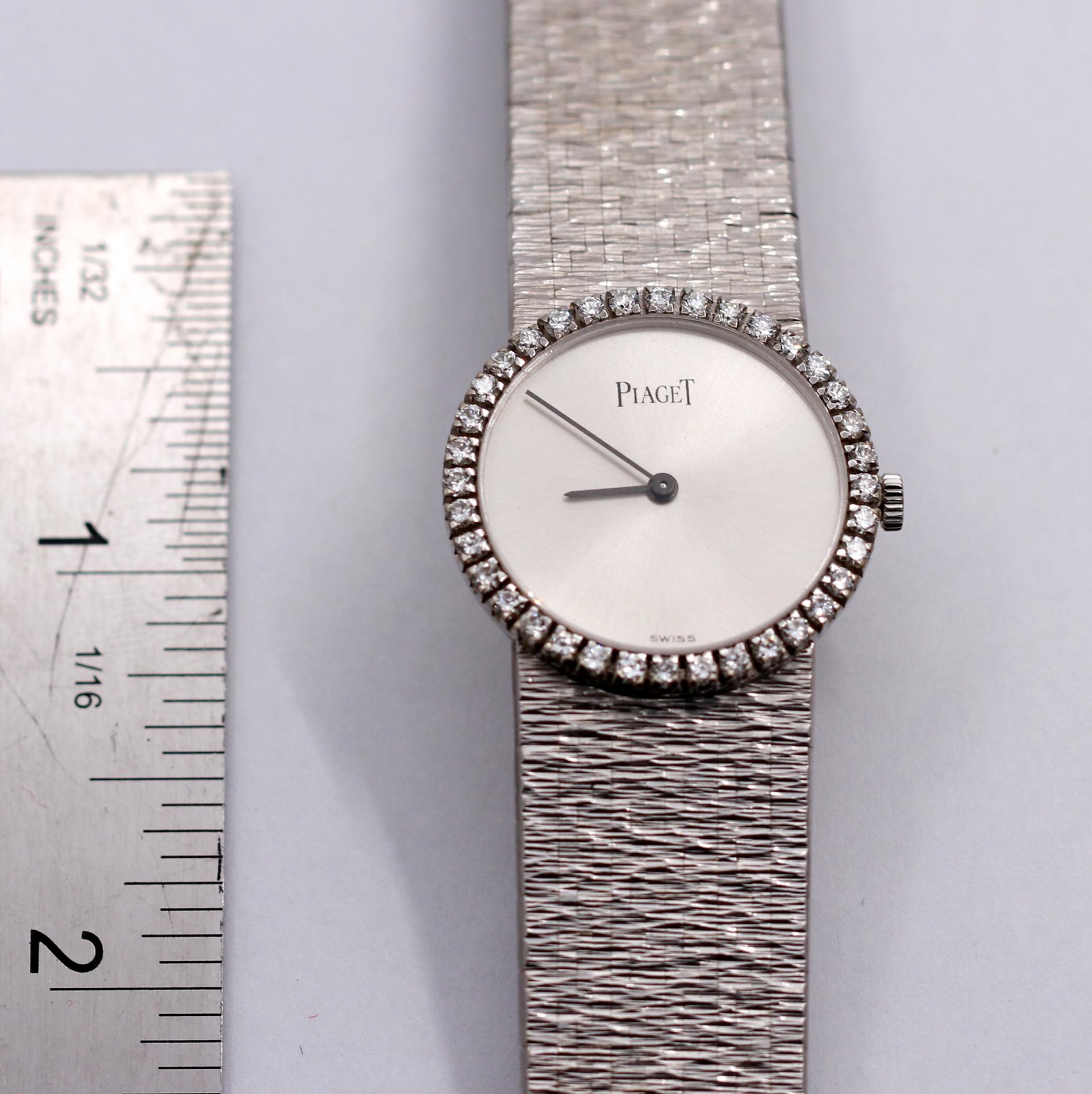White Gold Piaget with Diamond Bezel and Radial Dial 5