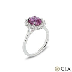 White Gold Pink Sapphire and Diamond Ring