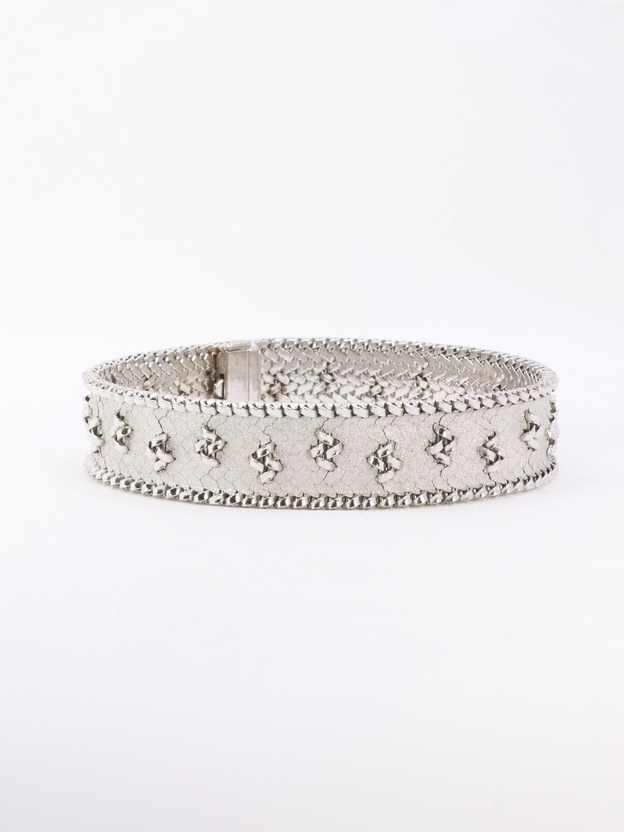 Weißgold Polnisches Kettenarmband im Angebot 8