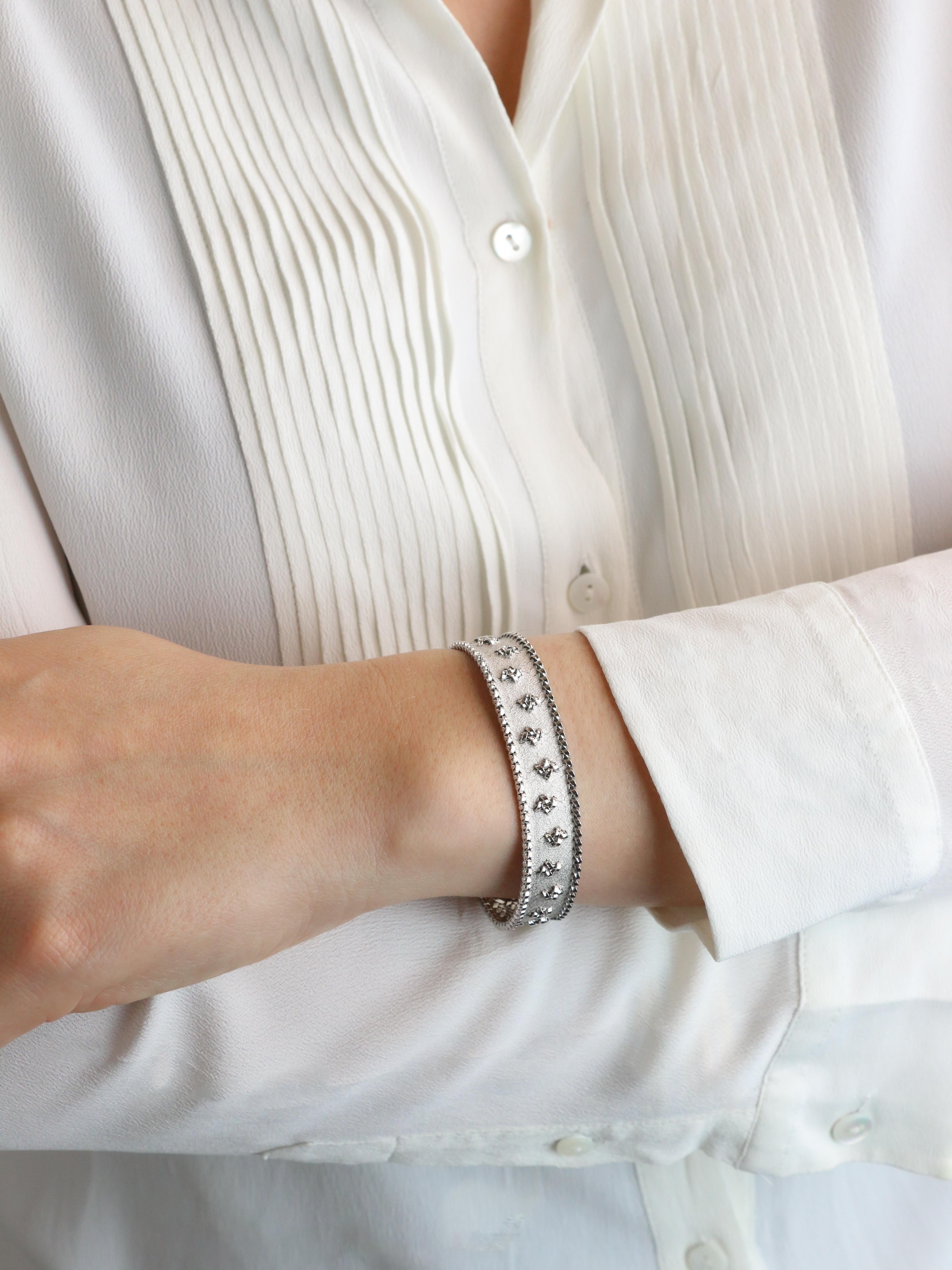 Weißgold Polnisches Kettenarmband im Angebot 9