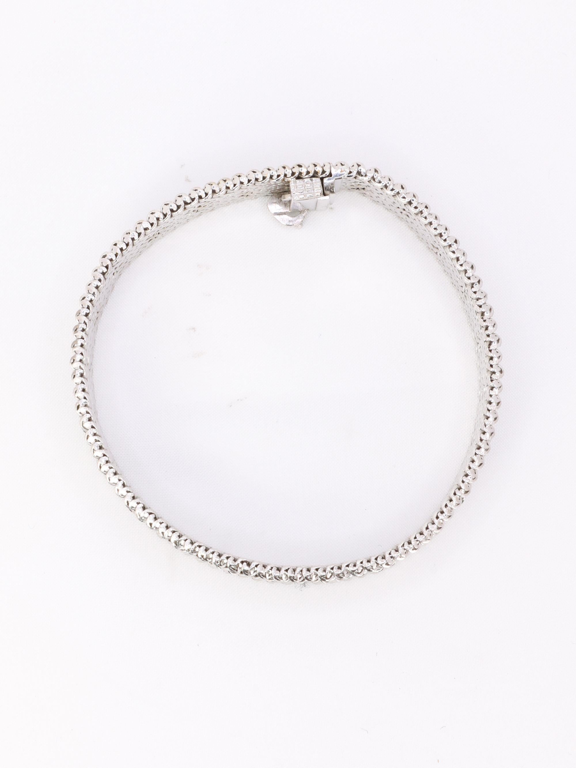 Weißgold Polnisches Kettenarmband (Retro) im Angebot