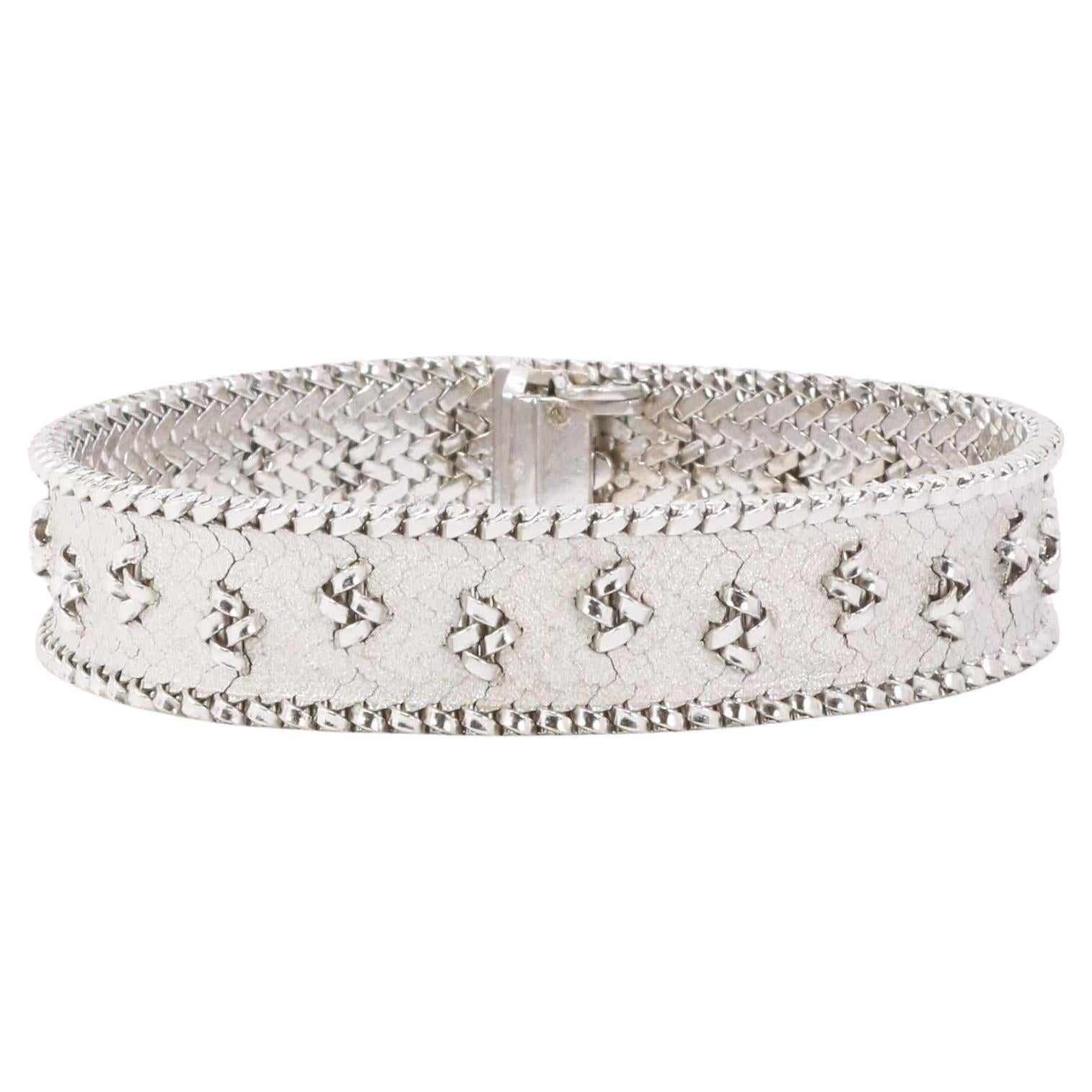 Weißgold Polnisches Kettenarmband im Angebot
