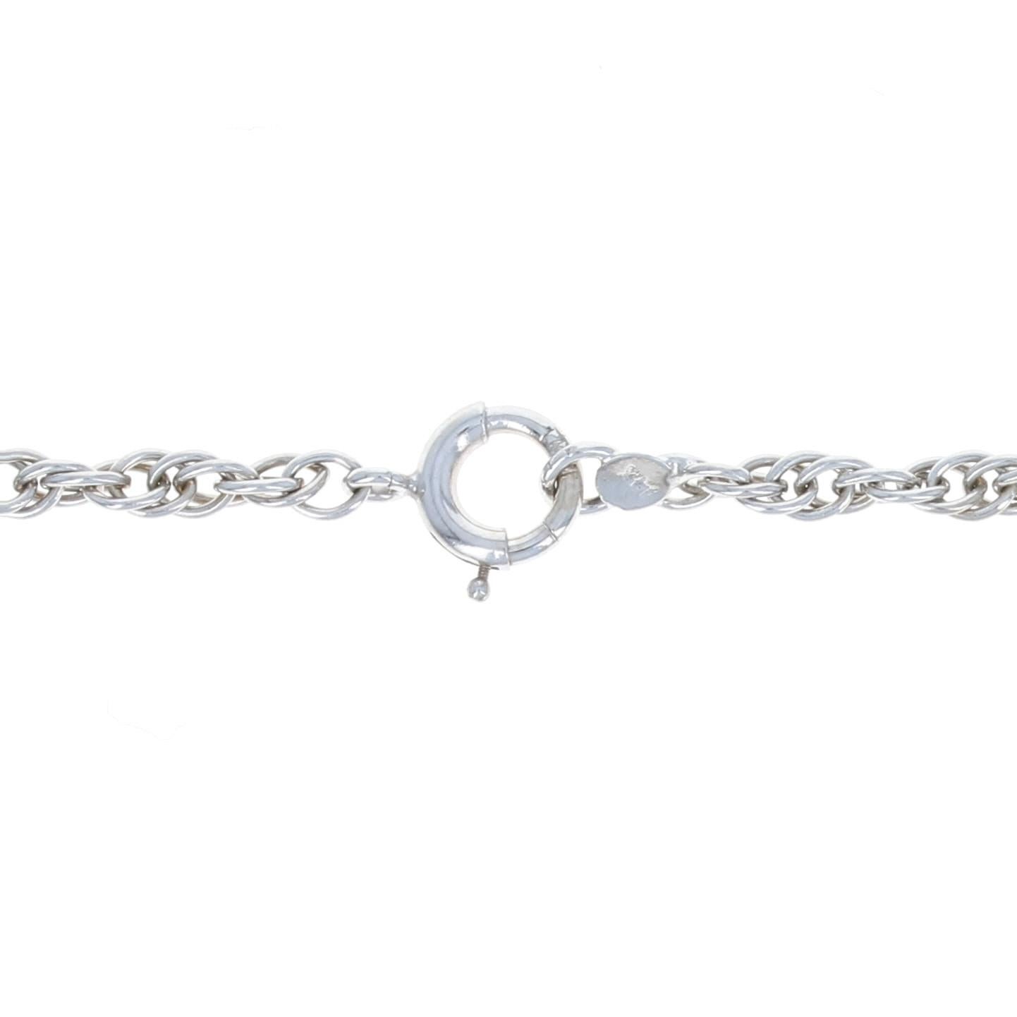 Women's White Gold Prince of Wales Chain Necklace, 14k Spring Ring Clasp
