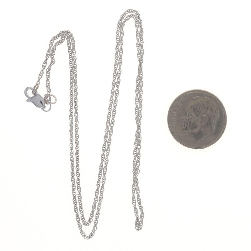 Women's White Gold Prince of Wales Chain Necklace 18