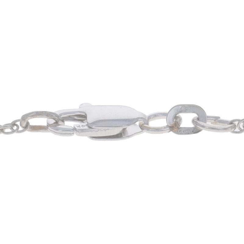 White Gold Prince of Wales Chain Necklace 18