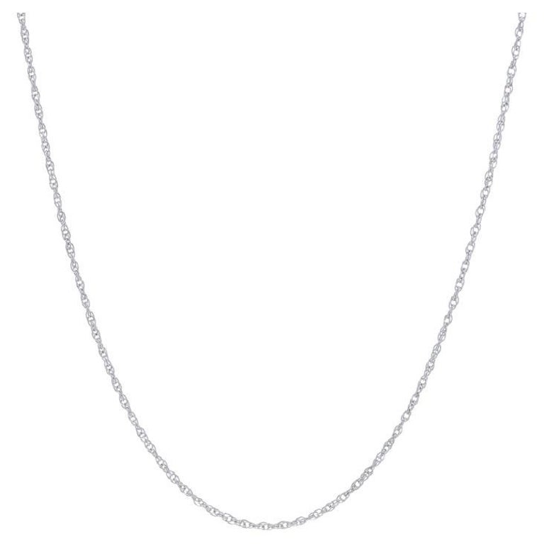 White Gold Prince of Wales Chain Necklace 18