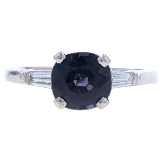 White Gold Purple Spinel & Diamond Ring - 14k Cushion 2.12ctw Engagement