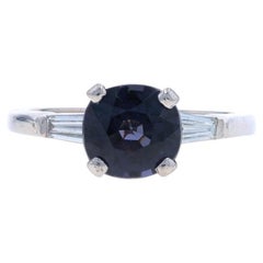Verlobungsring aus Weißgold mit lila Spinell und Diamant - 14k Kissenschliff 2,12ctw